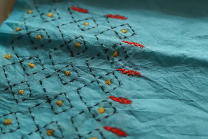 Bengal Hand Embroidery Kantha Stitch Saree