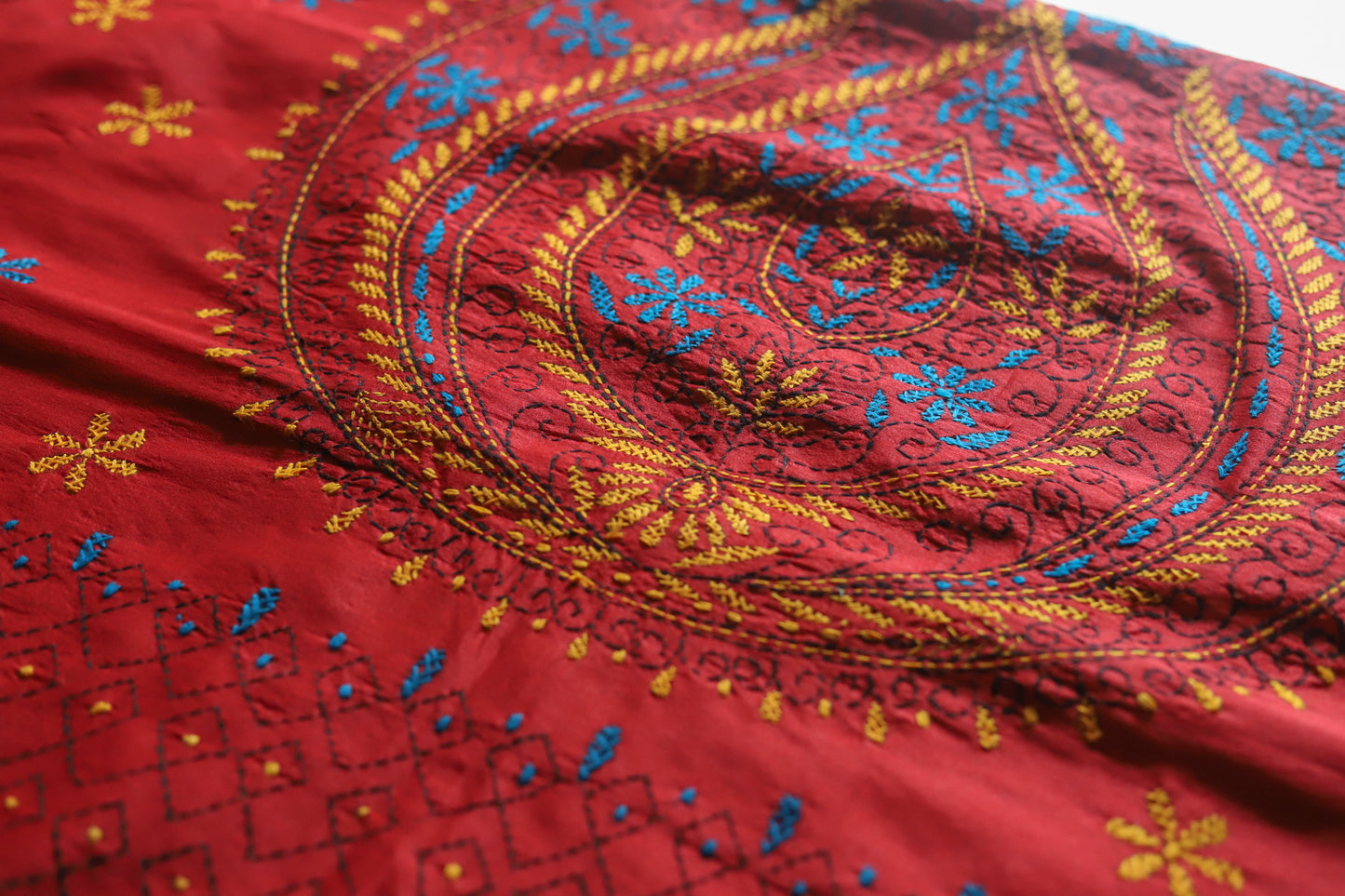 Bengal Hand Embroidery Kantha Stitch Saree