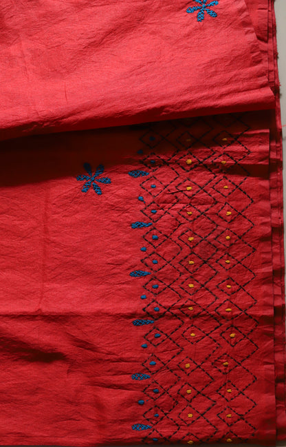 Bengal Hand Embroidery Kantha Stitch Saree
