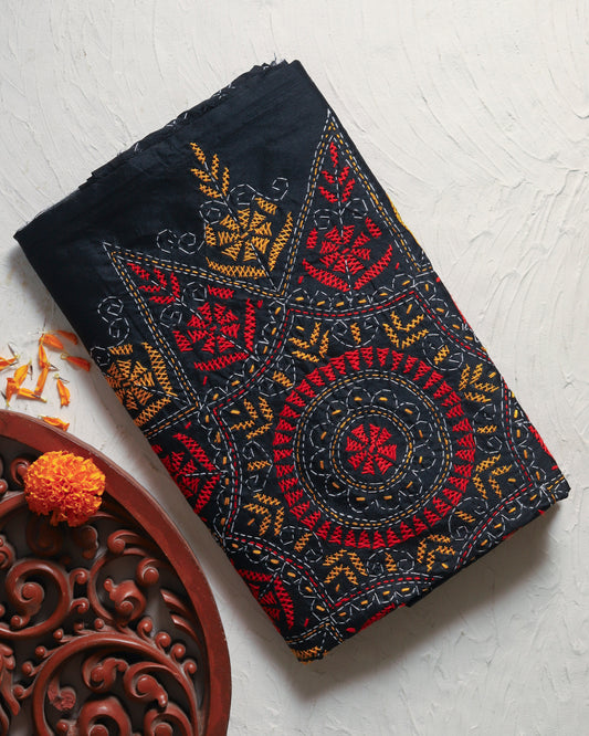 Bengal Hand Embroidery Kantha Stitch Saree