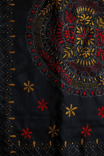 Bengal Hand Embroidery Kantha Stitch Saree