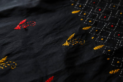 Bengal Hand Embroidery Kantha Stitch Saree
