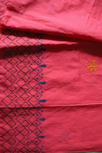 Bengal Hand Embroidery Kantha Stitch Saree