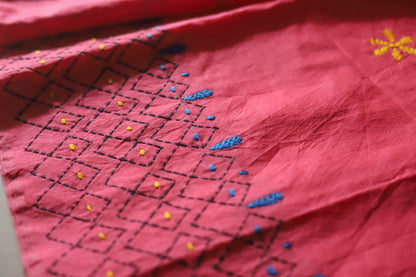Bengal Hand Embroidery Kantha Stitch Saree