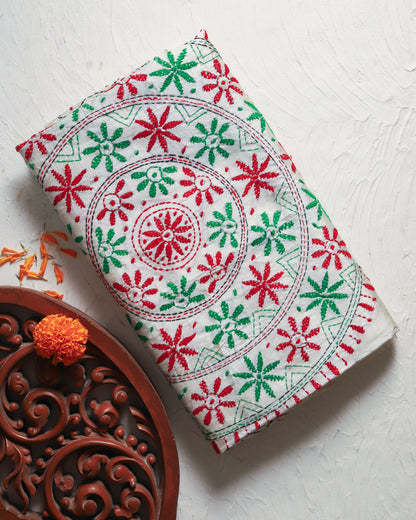Bengal Hand Embroidery Kantha Stitch Saree