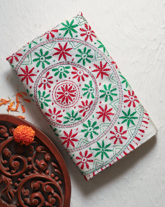 Bengal Hand Embroidery Kantha Stitch Saree