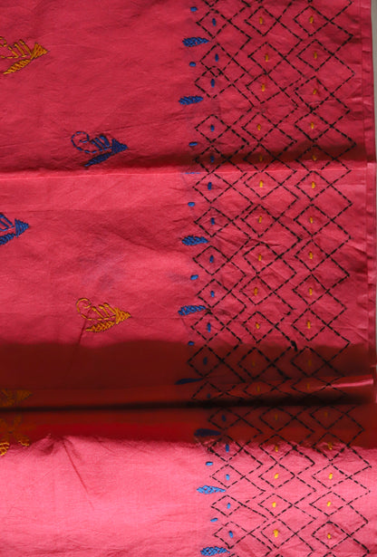 Bengal Hand Embroidery Kantha Stitch Saree