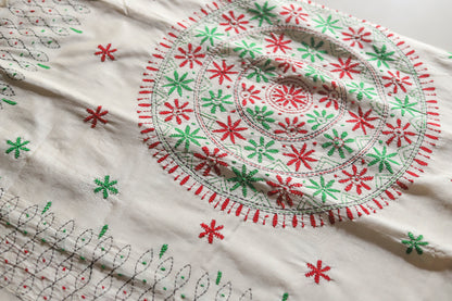 Bengal Hand Embroidery Kantha Stitch Saree