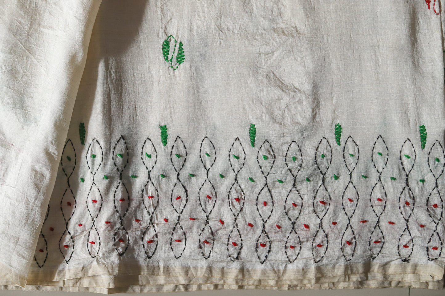 Bengal Hand Embroidery Kantha Stitch Saree