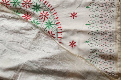 Bengal Hand Embroidery Kantha Stitch Saree