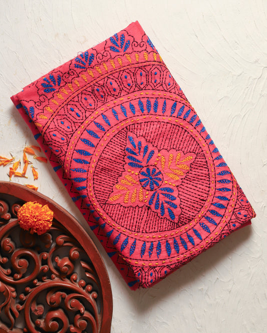 Bengal Hand Embroidery Kantha Stitch Saree