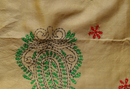 Bengal Hand Embroidery Kantha Stitch Saree