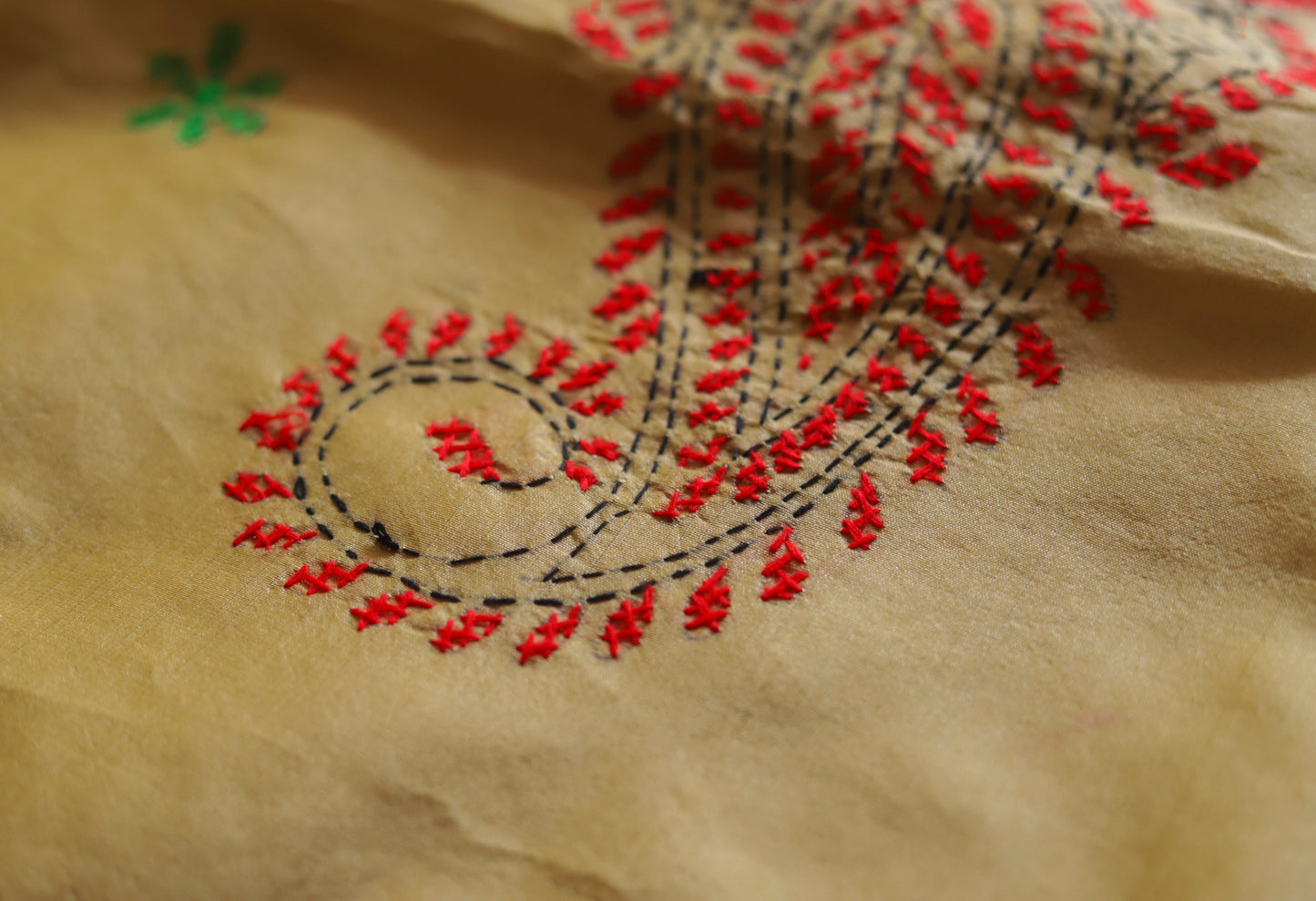 Bengal Hand Embroidery Kantha Stitch Saree