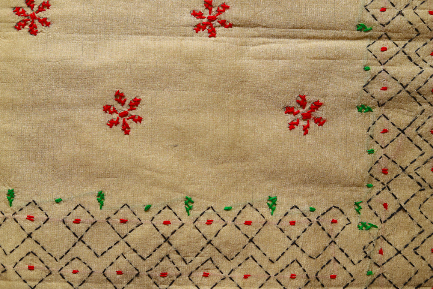 Bengal Hand Embroidery Kantha Stitch Saree