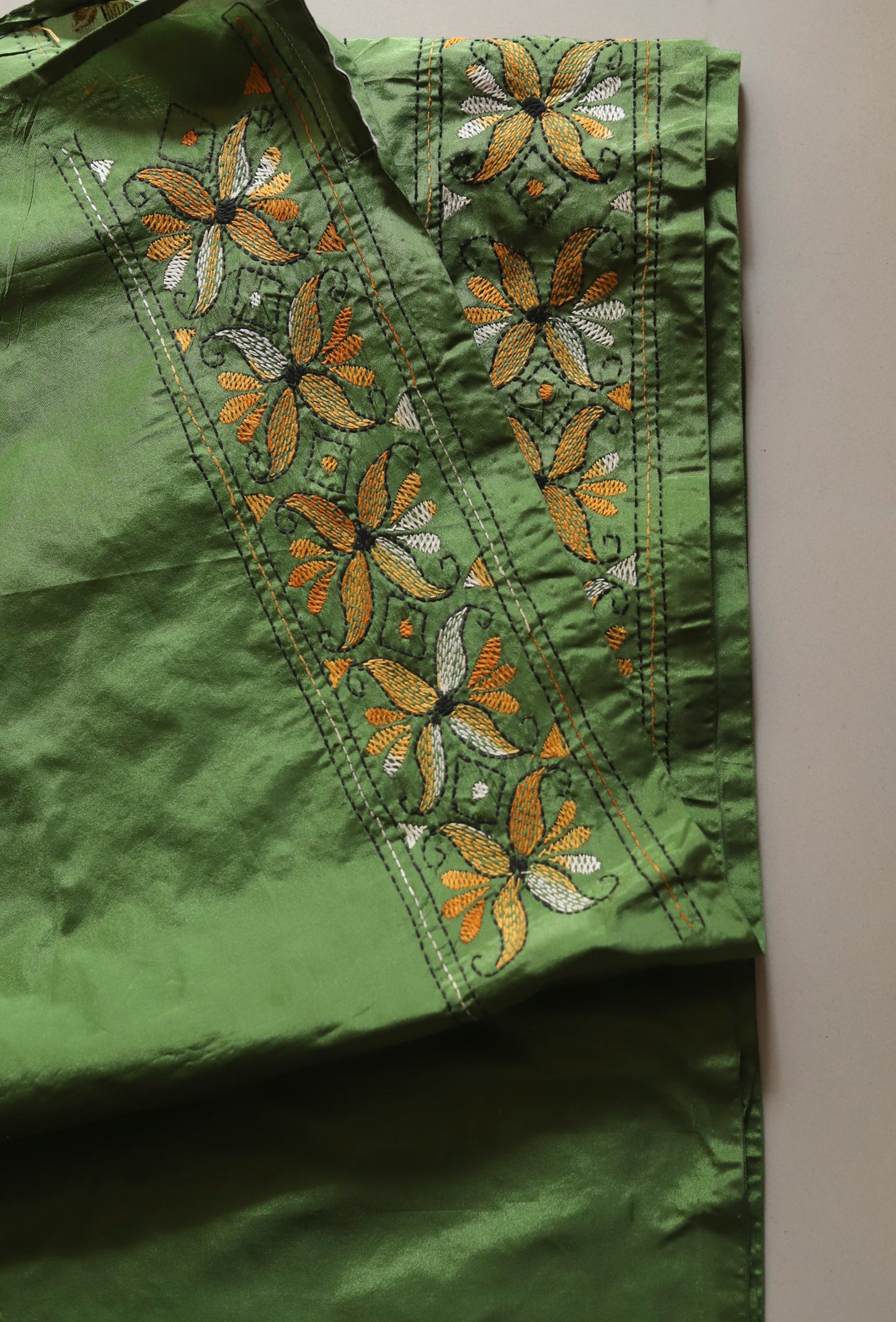 Bengal Hand Embroidery Kantha Stitch Saree