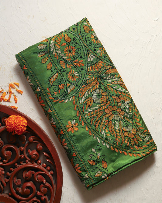 Bengal Hand Embroidery Kantha Stitch Saree