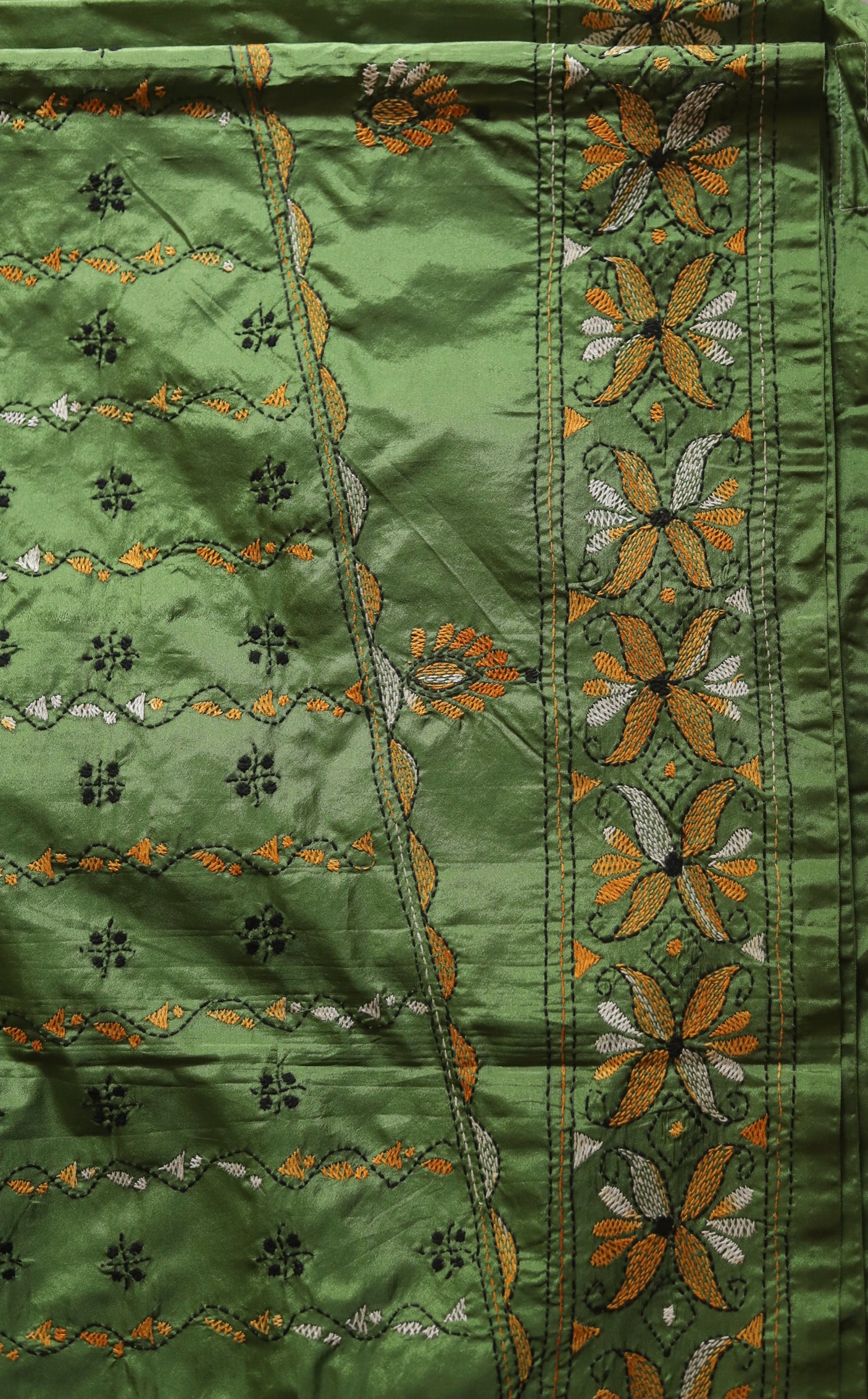 Bengal Hand Embroidery Kantha Stitch Saree