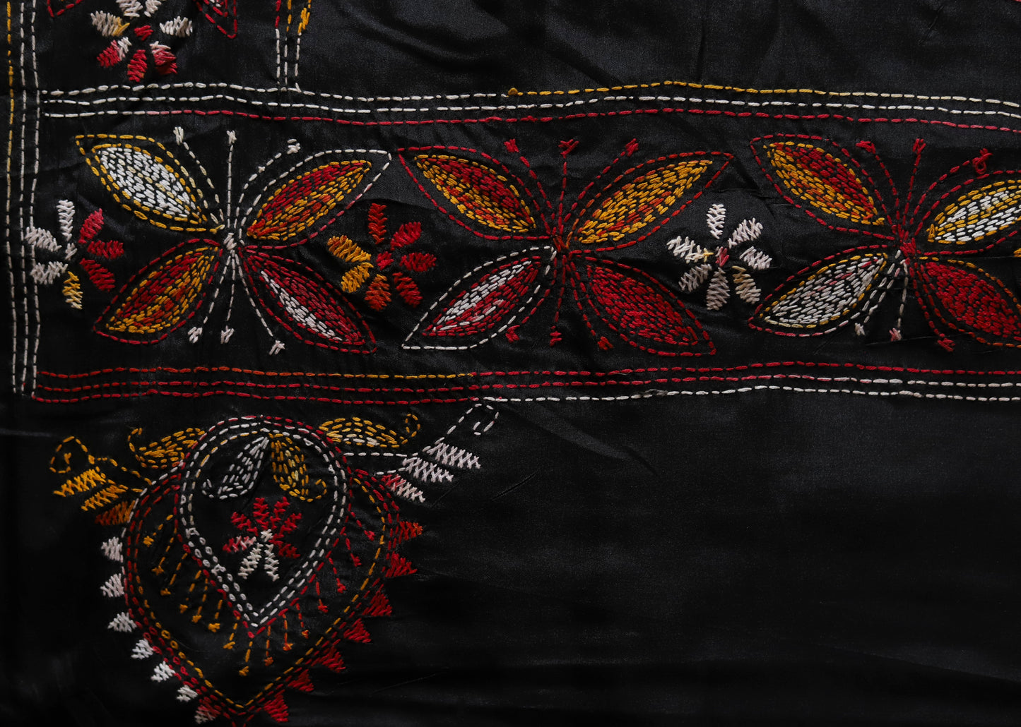 Bengal Hand Embroidery Kantha Stitch Saree