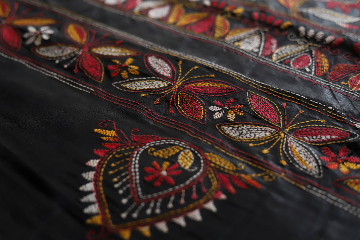 Bengal Hand Embroidery Kantha Stitch Saree