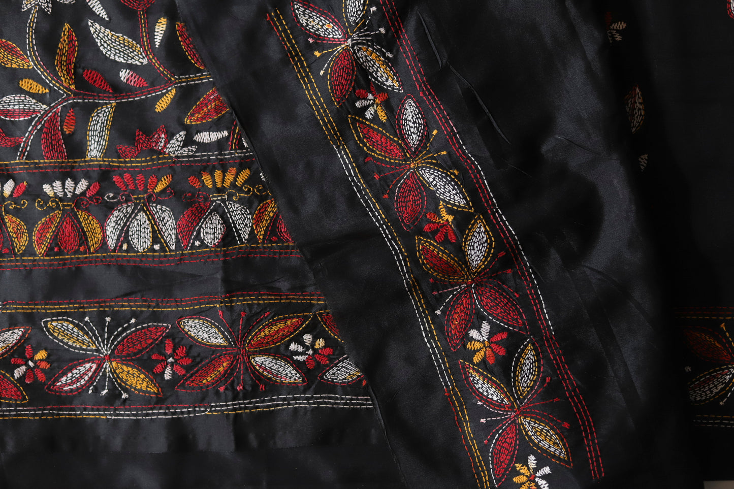 Bengal Hand Embroidery Kantha Stitch Saree