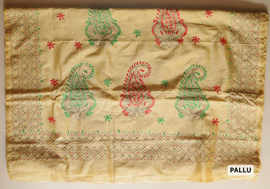 Bengal Hand Embroidery Kantha Stitch Saree