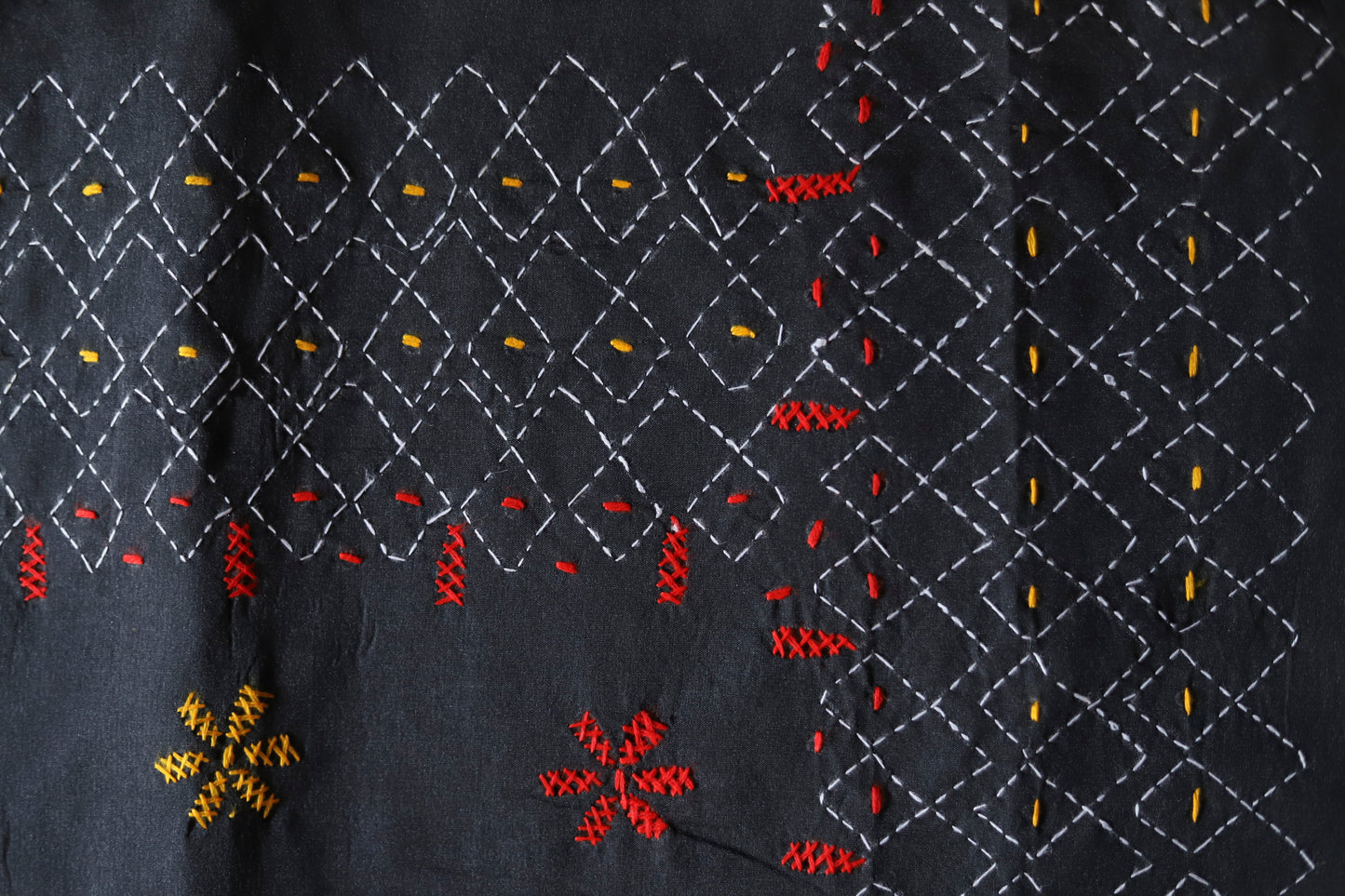 Bengal Hand Embroidery Kantha Stitch Saree