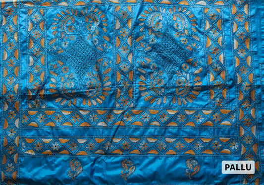 Bengal Hand Embroidery Kantha Stitch Saree
