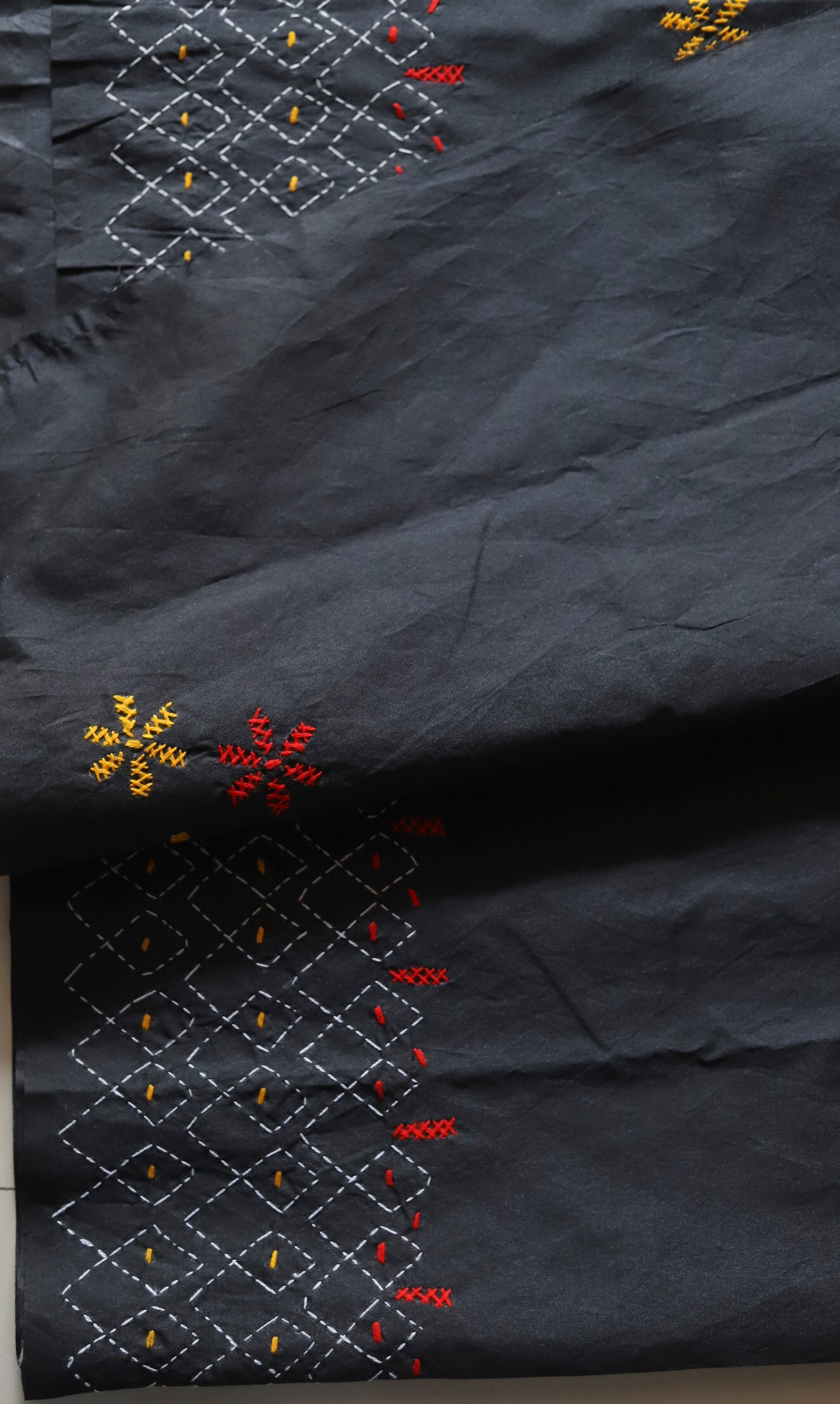 Bengal Hand Embroidery Kantha Stitch Saree