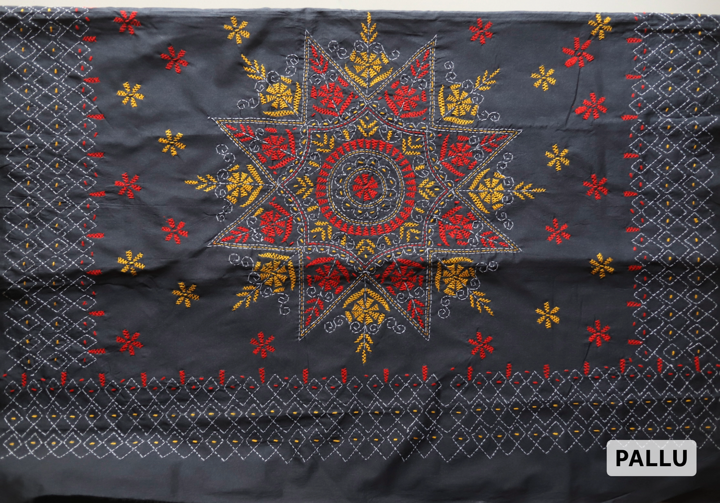 Bengal Hand Embroidery Kantha Stitch Saree