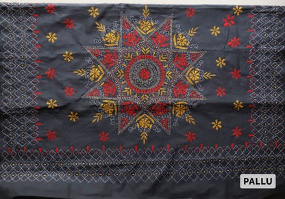 Bengal Hand Embroidery Kantha Stitch Saree