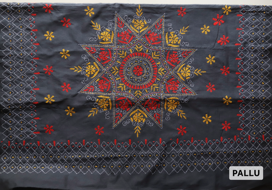 Bengal Hand Embroidery Kantha Stitch Saree