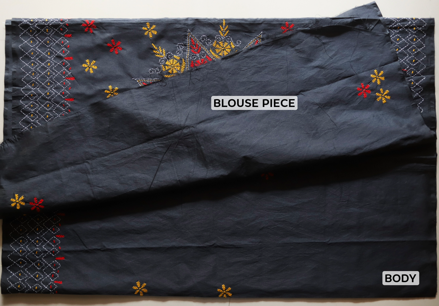 Bengal Hand Embroidery Kantha Stitch Saree