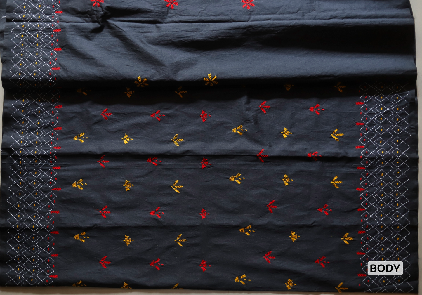 Bengal Hand Embroidery Kantha Stitch Saree