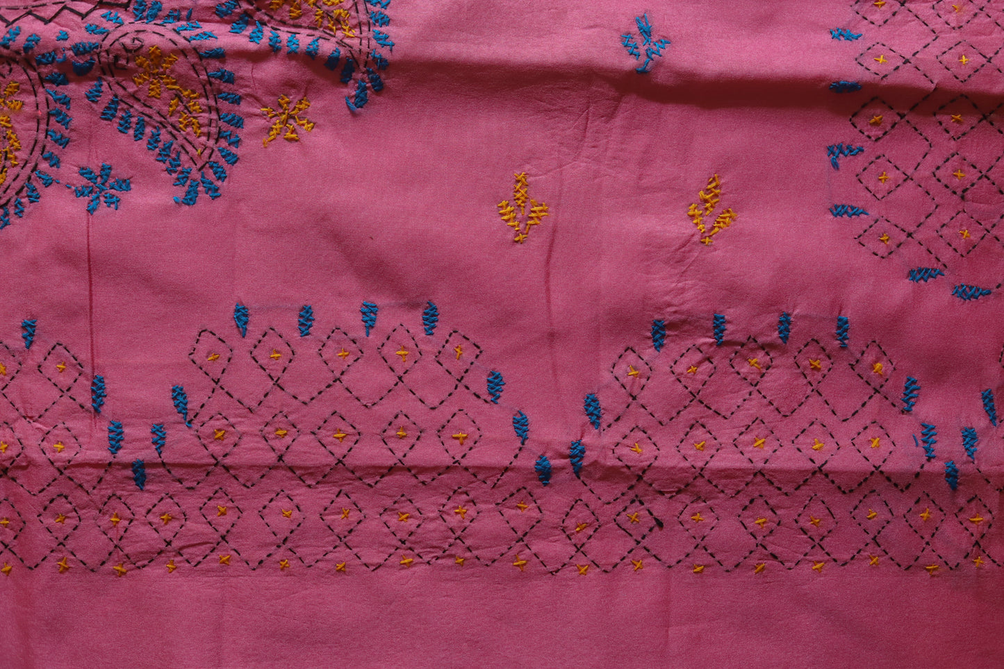 Bengal Hand Embroidery Kantha Stitch Saree