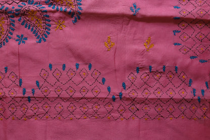 Bengal Hand Embroidery Kantha Stitch Saree