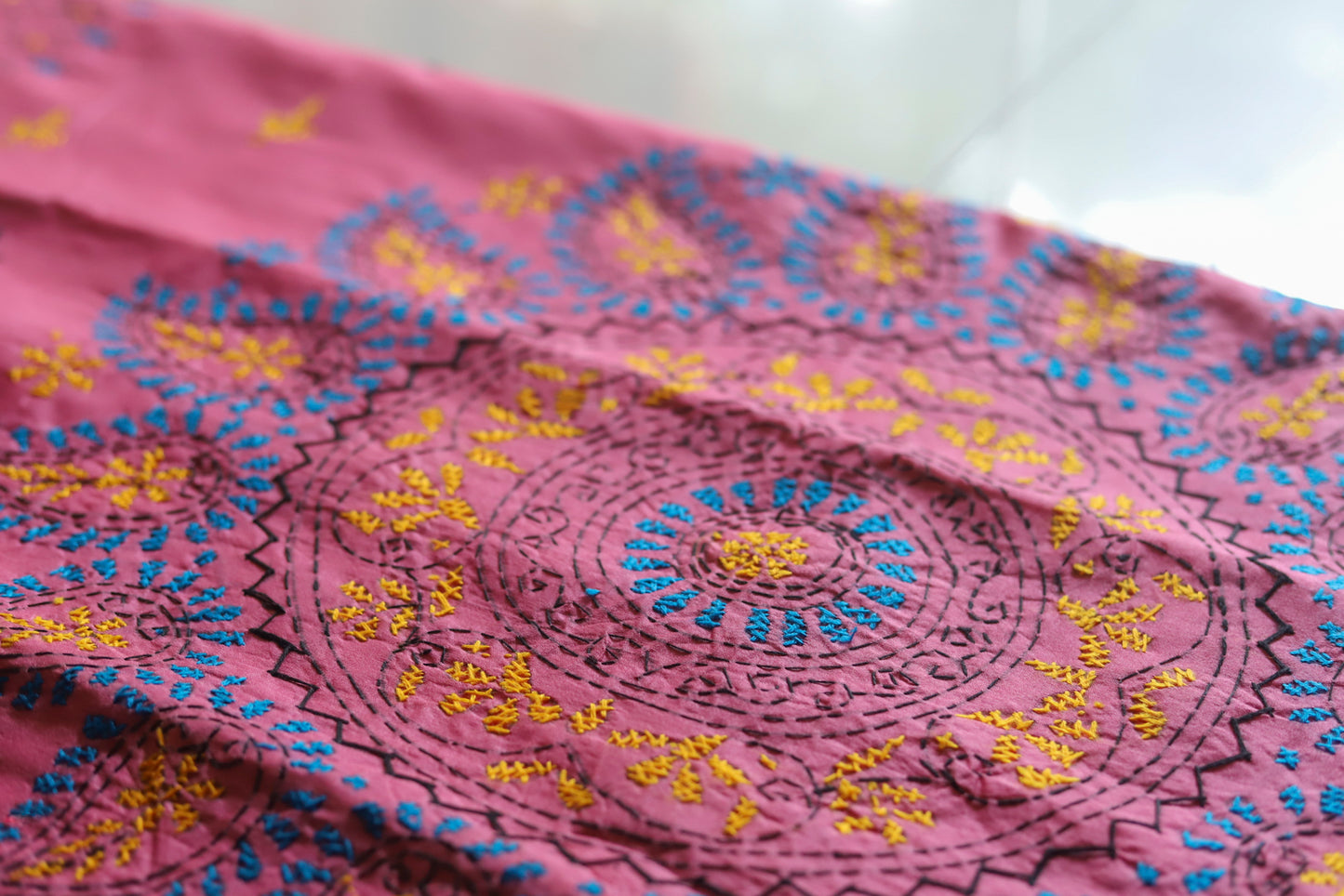 Bengal Hand Embroidery Kantha Stitch Saree