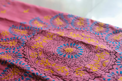 Bengal Hand Embroidery Kantha Stitch Saree