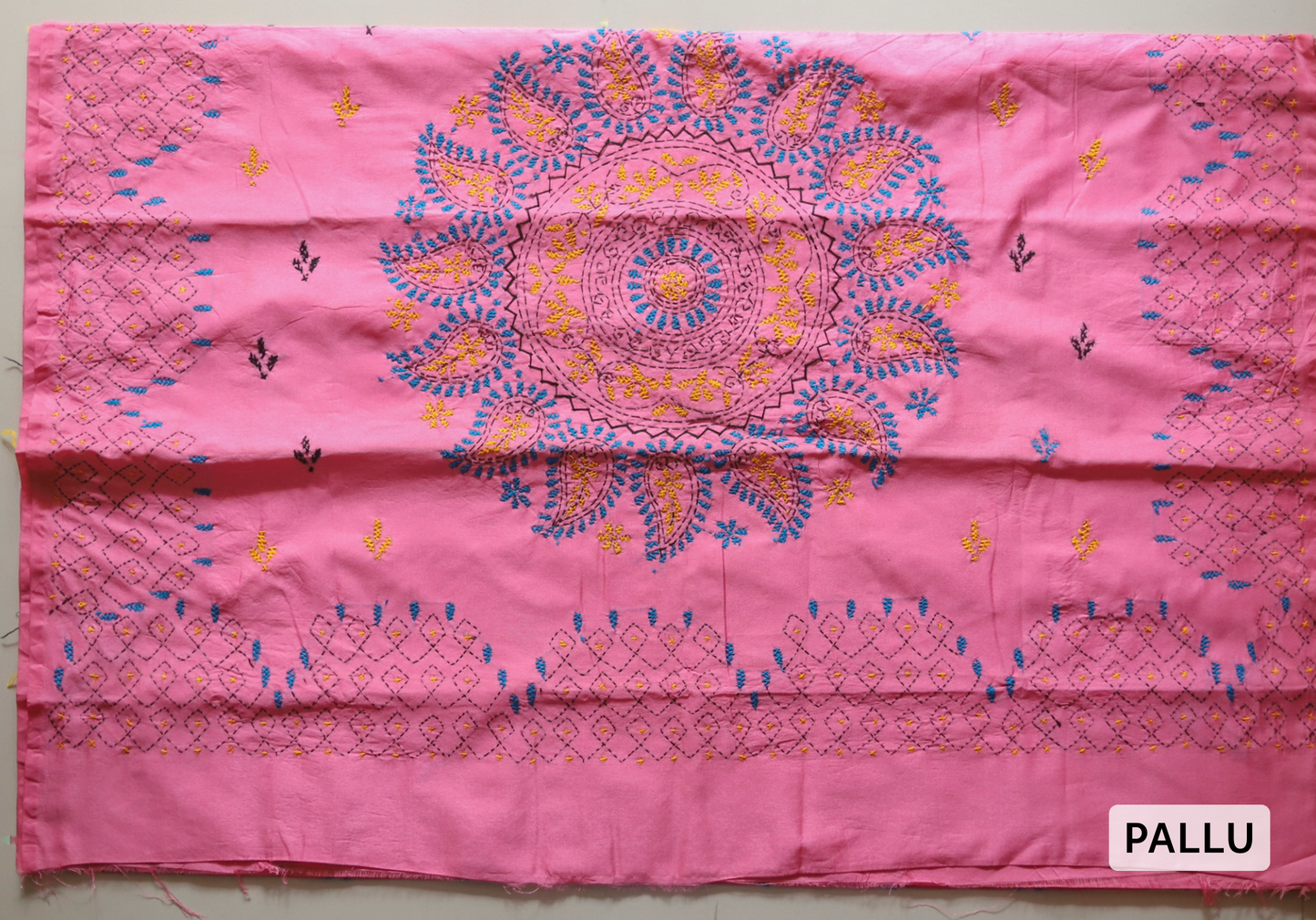 Bengal Hand Embroidery Kantha Stitch Saree