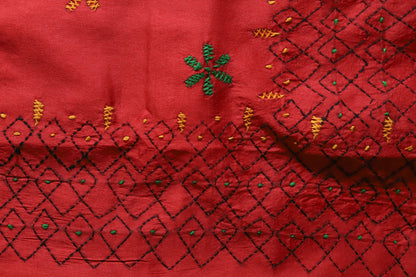 Bengal Hand Embroidery Kantha Stitch Saree