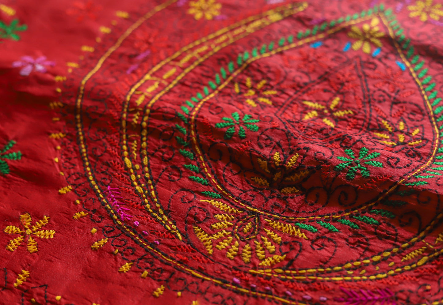 Bengal Hand Embroidery Kantha Stitch Saree