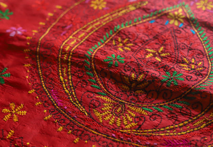 Bengal Hand Embroidery Kantha Stitch Saree
