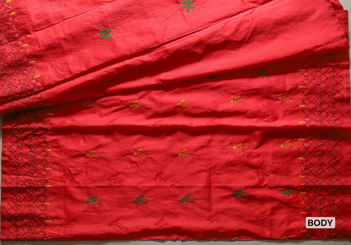 Bengal Hand Embroidery Kantha Stitch Saree