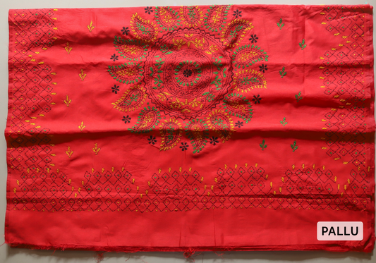 Bengal Hand Embroidery Kantha Stitch Saree