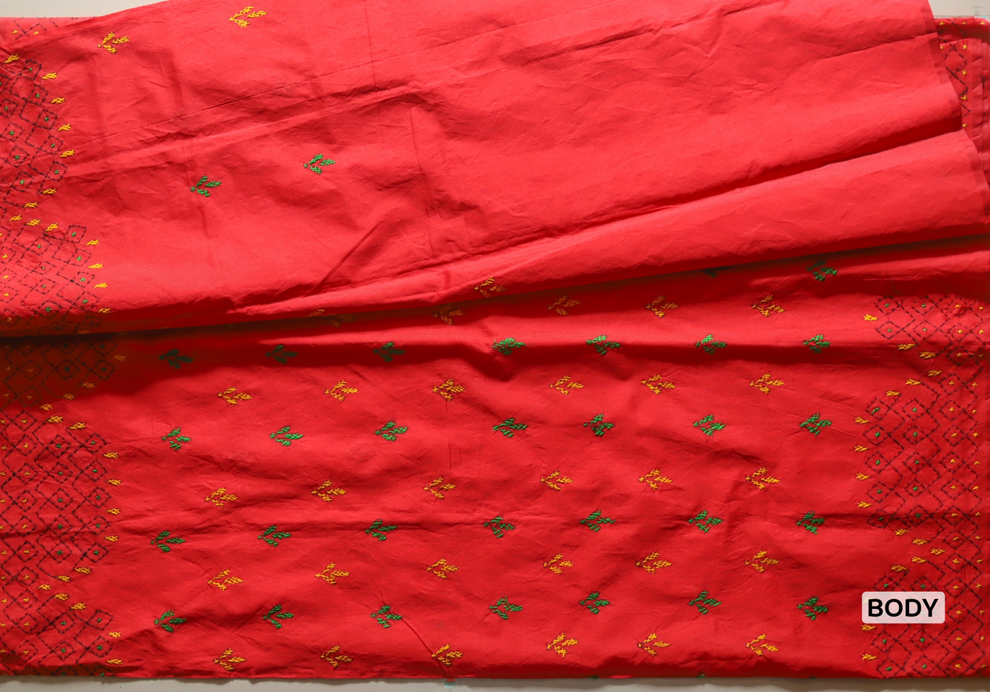 Bengal Hand Embroidery Kantha Stitch Saree