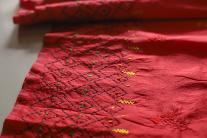 Bengal Hand Embroidery Kantha Stitch Saree