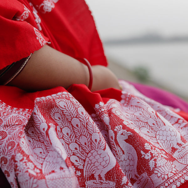 Handwoven Bengal Baluchari Shawl