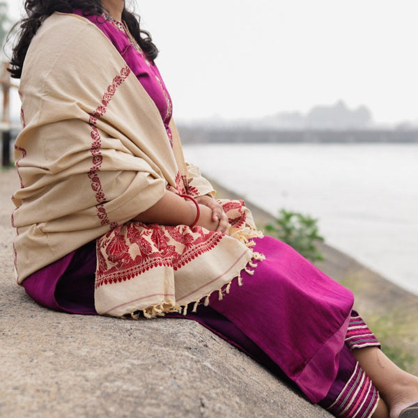 Handwoven Bengal Baluchari Shawl