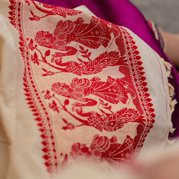 Handwoven Bengal Baluchari Shawl