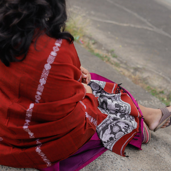 Handwoven Bengal Baluchari Shawl