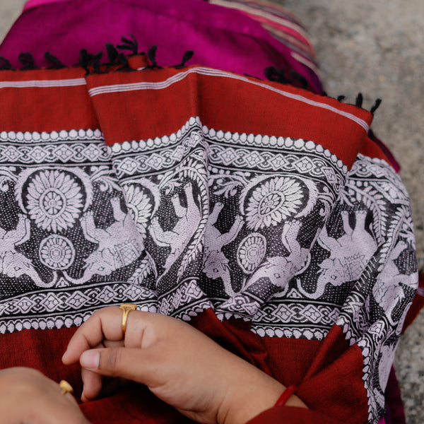 Handwoven Bengal Baluchari Shawl